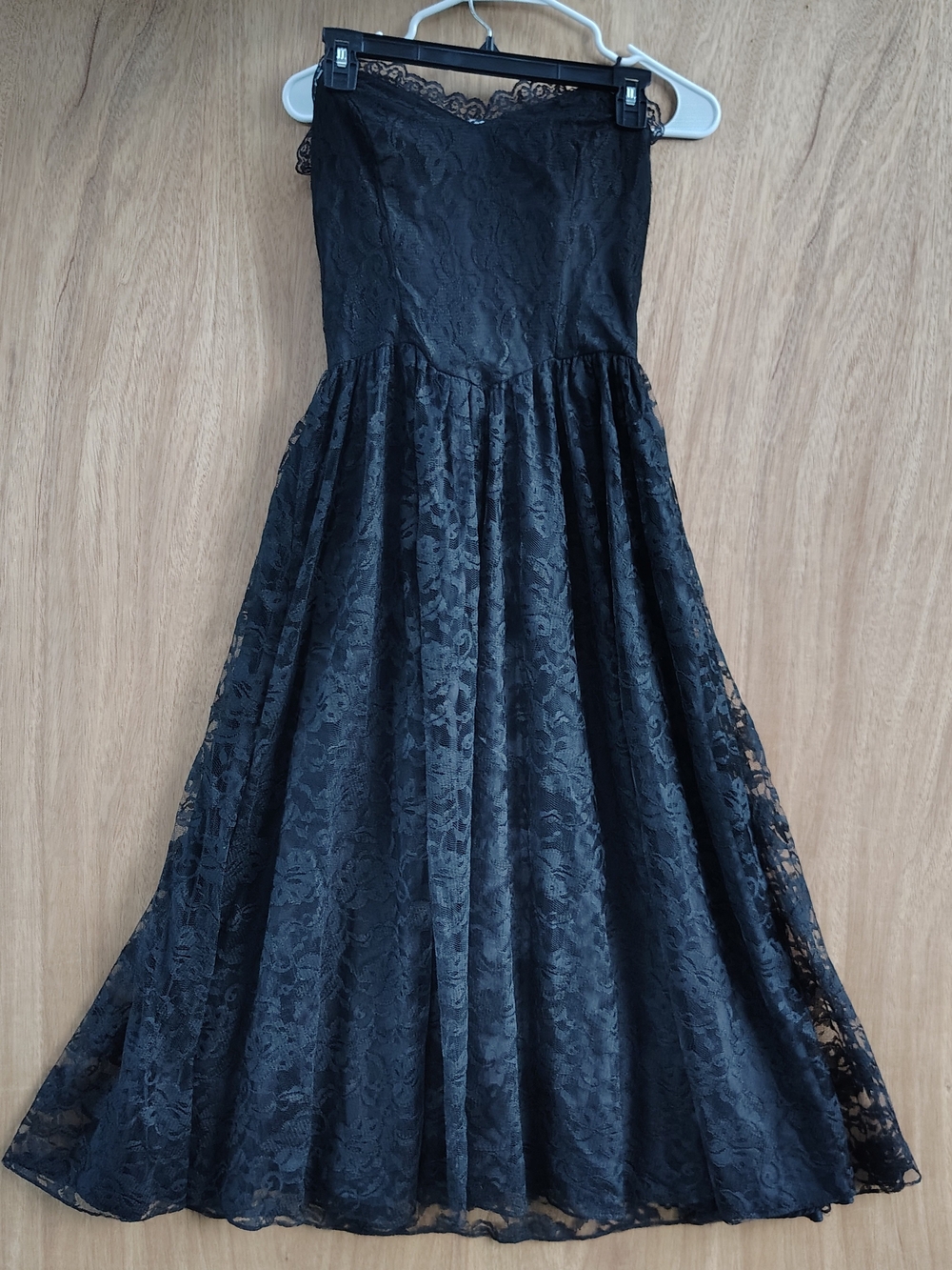 Superstition Black Lace Strapless Y2K Dress  Size Small